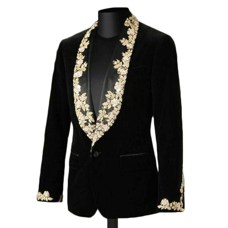 

Mens Suit Groom Tuxedos Custom Made Men's Appliques Business Suit Jacket Large Size Fat Loose Plus Fat Oversized Suit Jacket, Black