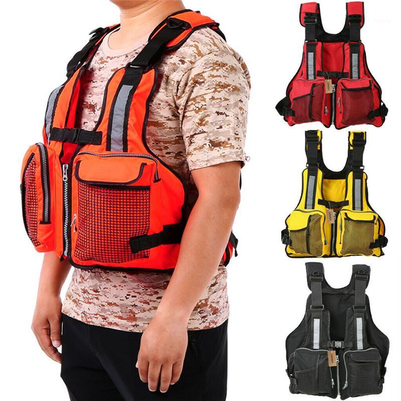 

Adult Adjustable Buoyancy Sailing Kayak Canoeing Fishing Life Jacket Vest Safe Sailing Reflective Life Jacket1, Black