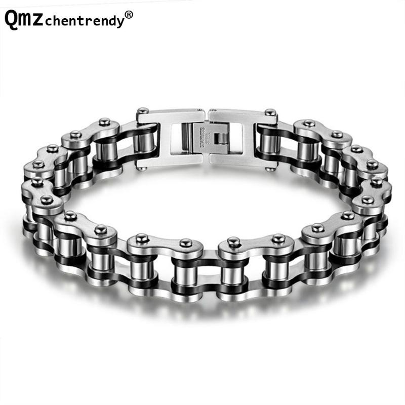 

316L Stainless Steel Cool Men Jewelry Bicycle Motorcycle Biker Chain Bracelets & Bangles Fashion 4 Color for women men lovers
