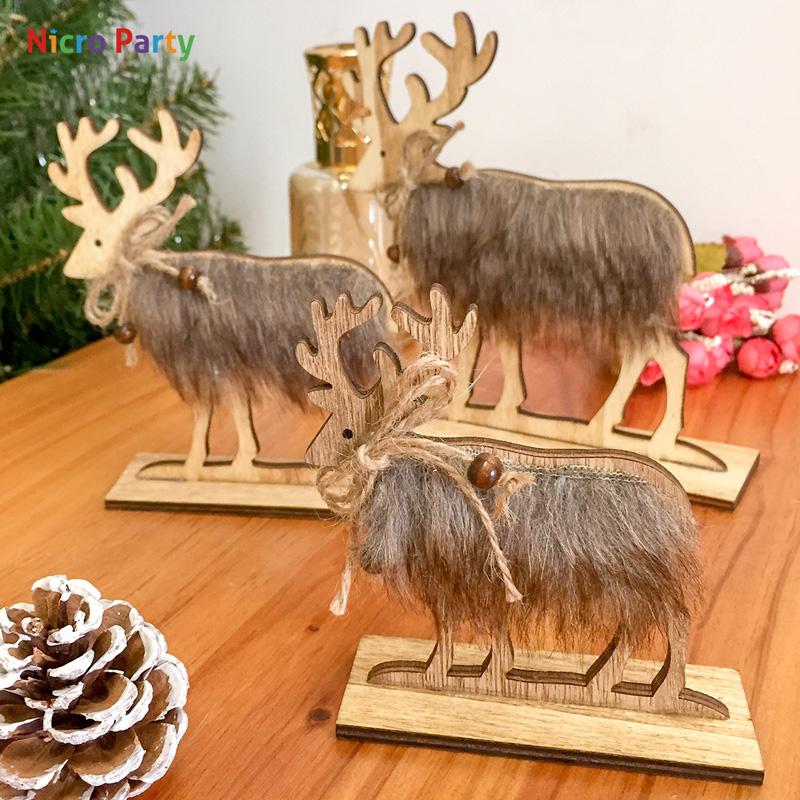 

Nicro Christmas Deer Wooden Xmas Tree Hairy Elk Pendants Ornaments For Home Party Decoration Supplies Kids Toys #Chr91