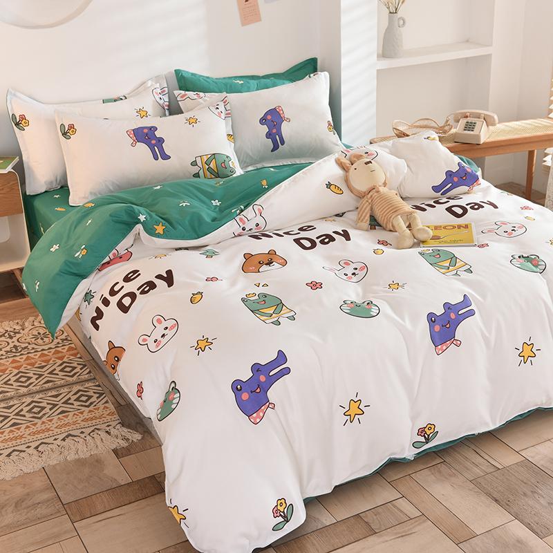 

High-quality Boy's bedroom decoration bedding set king queen full single family size Quilt Cover Flat Sheet Pillow Cases, T33
