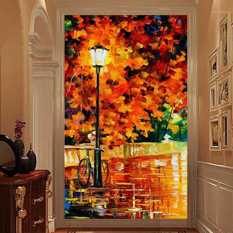 

Oil paint Custom American idyllic rain forest parrot tortoise palm tree leaf mural wallpapers for living room wallpaper bedroom1, As pic