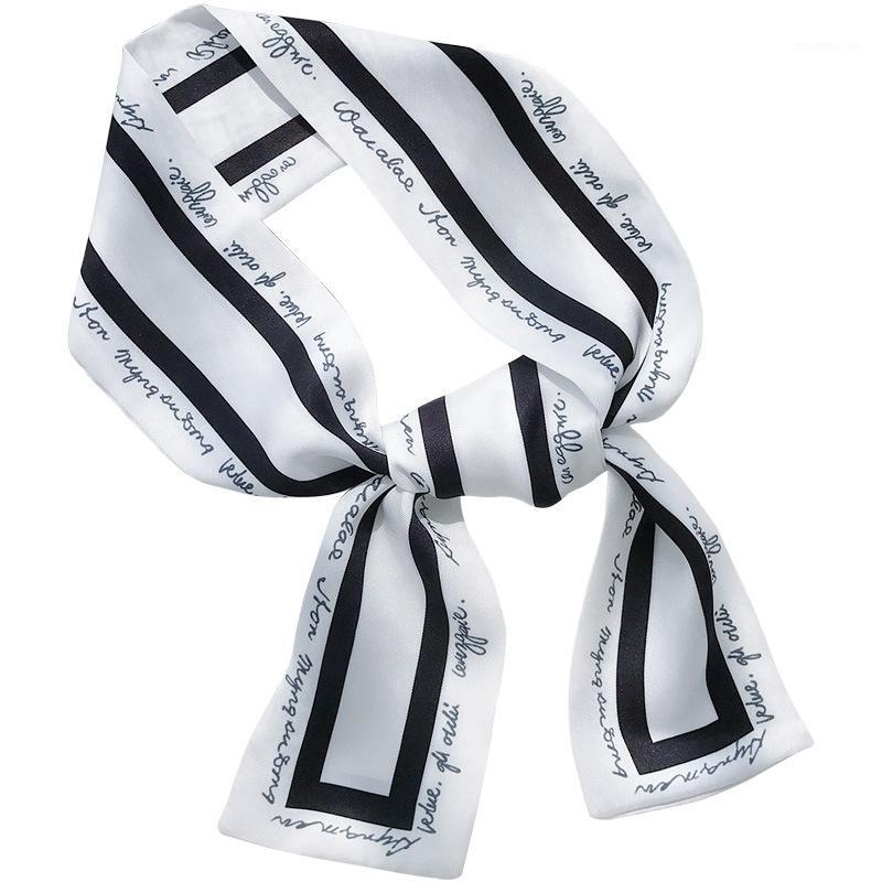 

Women's Fashion Ribbon Simulation Silk Scarf Beautiful Solid Design Girl Scarf Hair Band Bag Handle Wrapped Small Collar B1