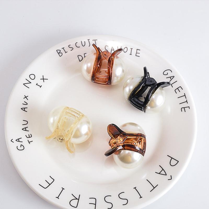 

Hair Clips & Barrettes QCOOLJLY Mini Round Pearl Hairpins For Women Girls Claw Crab Fashion Accessories, Golden;silver