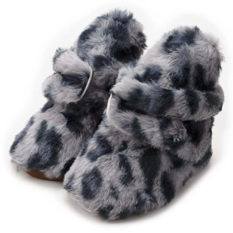 

2020 New Winter Baby Boy Girl Leopard Pettern Shoes Fluffy Soft Sole Toddler Boots Infant Catton Socks Shoes