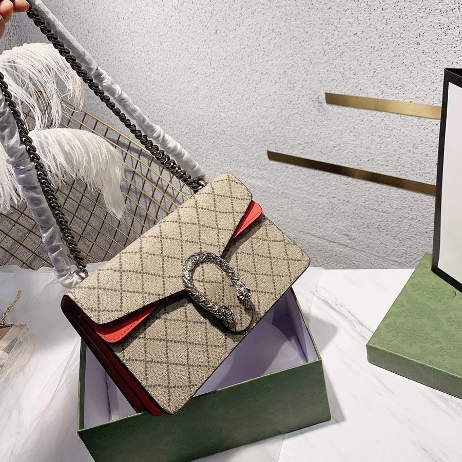 

luxury designer women bags ladies handbag messenger shoulder Bacchus bag snake head metal buckle chain leather letters brand coin purse high quality 02