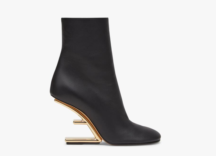 

First boots Black white Beige nappa leather high-heel boots women ankle boot luxury zipper booties, Colour1