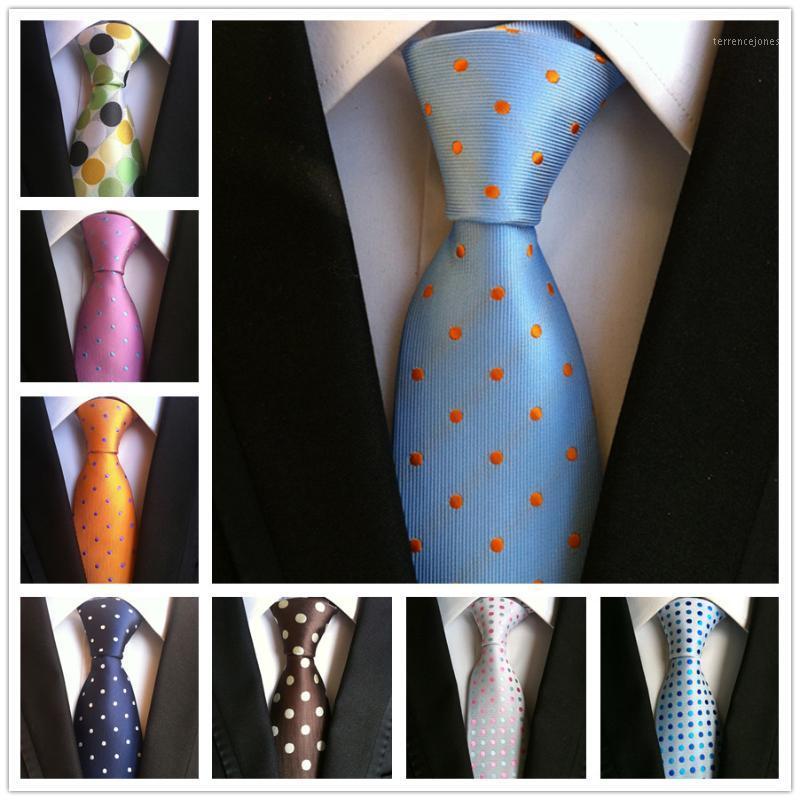 

25 Colors Gentlemen Fashion Polka Dots Spots Necktie 8cm Men Woven Ties Gravata Wholesale1
