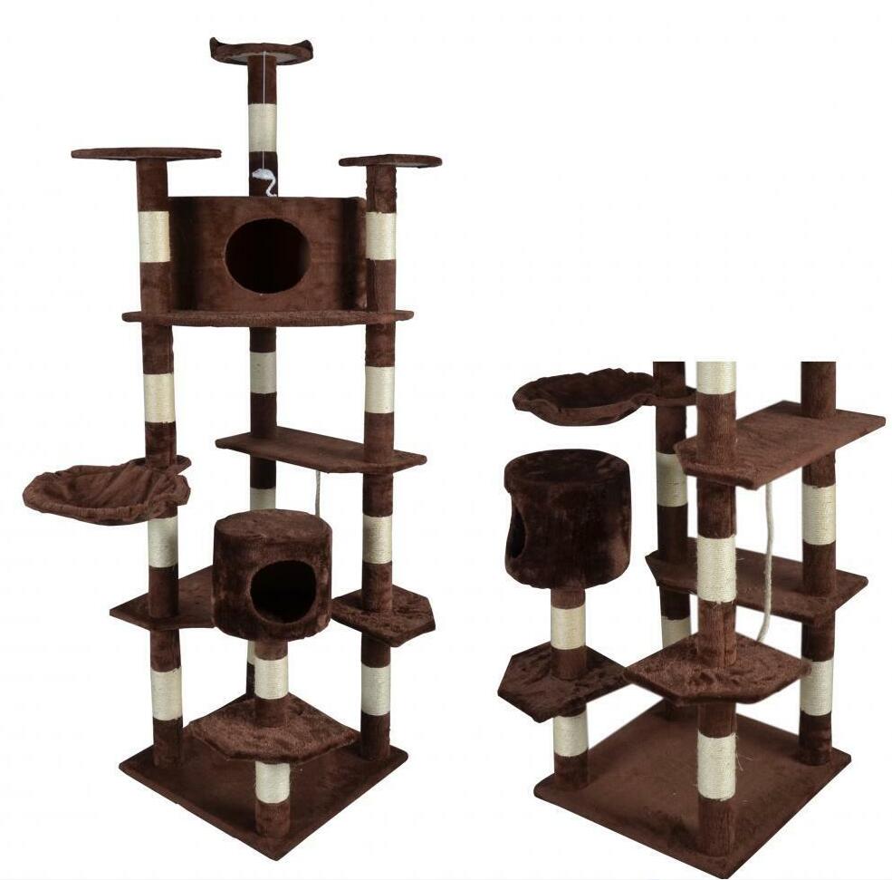 

New Brown 80" Cat Tree Condo Furniture Scratching Post Pet Cat Kitten House 9080