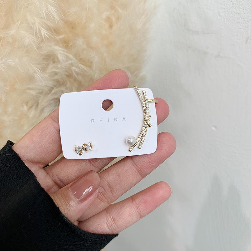 

Zircon Earrings for Women Asymmetric Pearl Gorgeous Premium Earrings Jewelry Wholesale