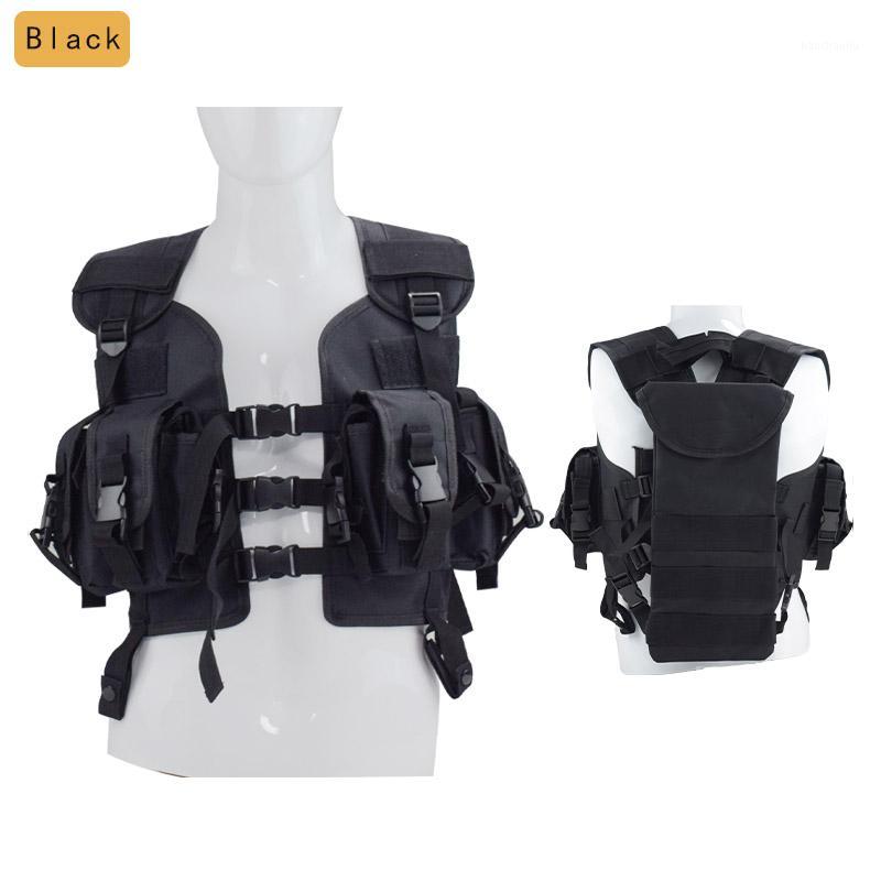 

Equipment Tactical Vests Army Training Combat Body Armor Men Hunting War Game Protective Vest With Water Bag1, Black
