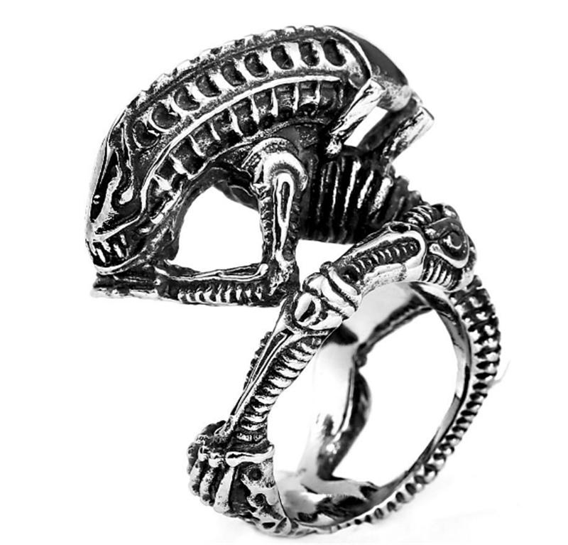 

Hot Selling Alien Punk Ring Alien Warrior Rings Cool Jewelry Animal Skull Biker Ring For Men And Women Dropshipping