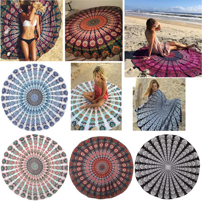 

Round Beach Cover Up Pareo Bikini Boho Hippie Summer Dress Swimwear Bathing Suit