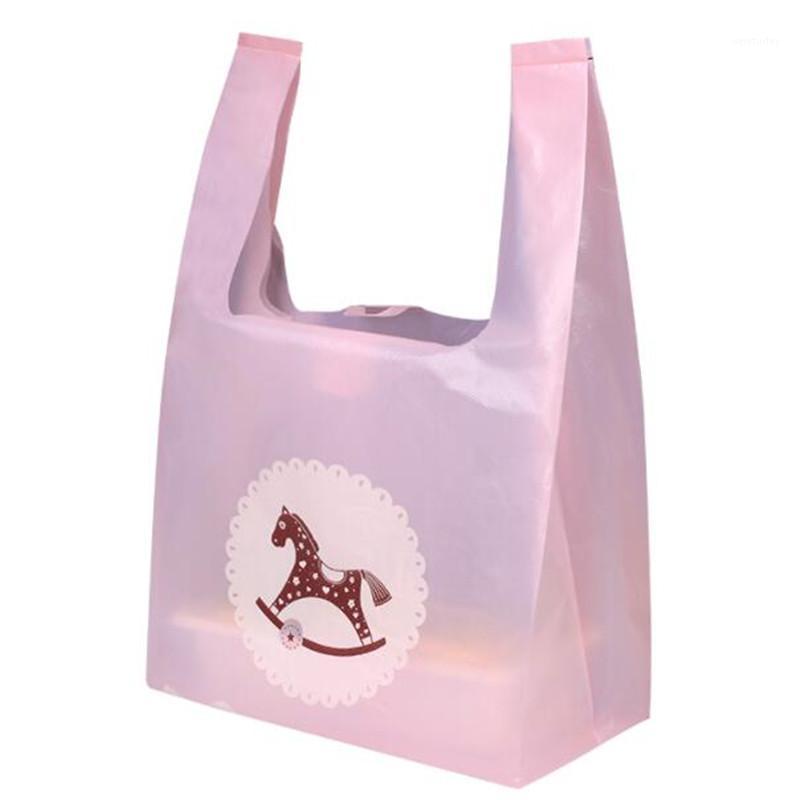 

50Pcs/Lot Plastic Gift Bag Favor Clothes Gifts Packaging Bags Plastic Shopping Bags Vest With Handle Baking Birthday Pouch1