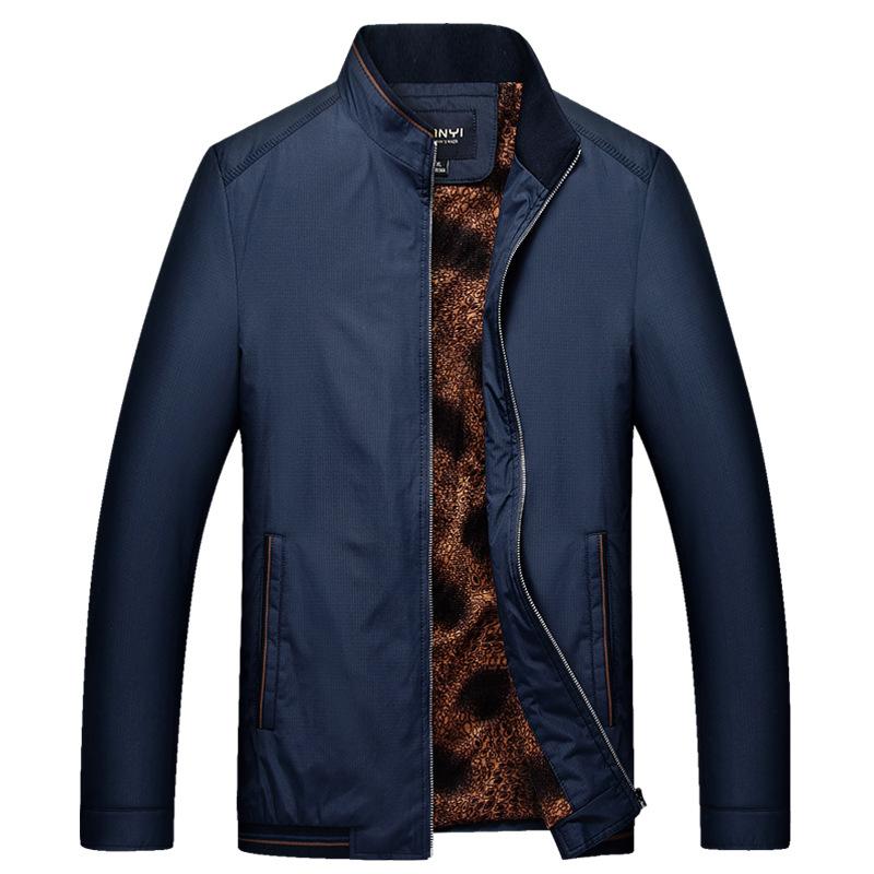 

New Men's Jacket Autumn Jacket Men Business Casual Jackets Stand Collar Coat Winter Coats Thick Fleece Clothes XXXL Streetwear, Thin dark green