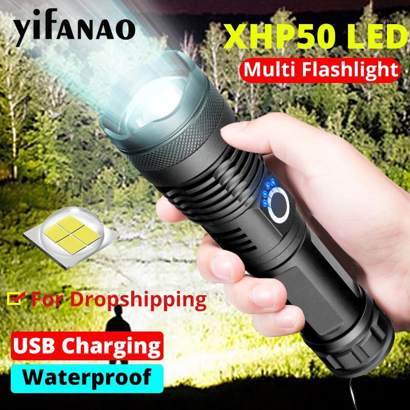 

Dropshipping Ultra Bright Xlamp XHP50.2 Zoom Resistant USB Torch XHP50 18650 or 26650 Rechargeable Flashlights1