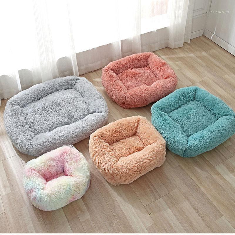 

Pet Kennel Cushion Winter Warming Cats Dogs Basket Long Plush Sleeping Bed Mat for Small Medium Dogs Cat House Sofas1, White