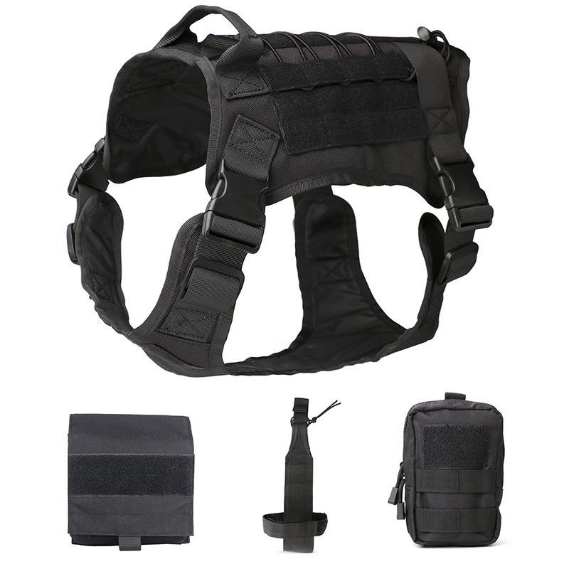 

Tactical Dog Harness Vest K9 Working Training Molle Vest Medium Large Dogs Walking Hiking Hunting Vests With Pouches, Od