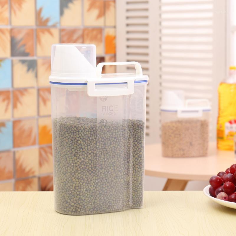 

Plastic Cereal Dispenser Storage Box Kitchen Grain Rice Container Nice Hot Selling Kitchen Portable Container Organizer1