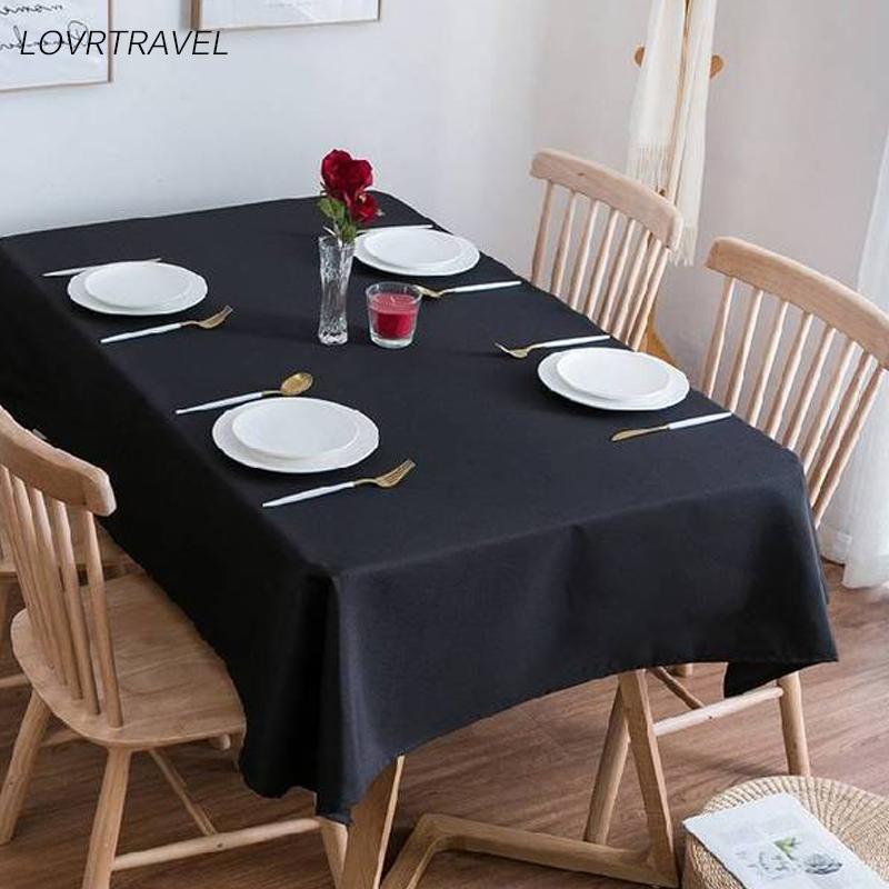 

Table Cloth 29 Kitchen Solid Color Waterproof Oilproof Tablecloth Party Decorative Rectangular Thick Cover, Black