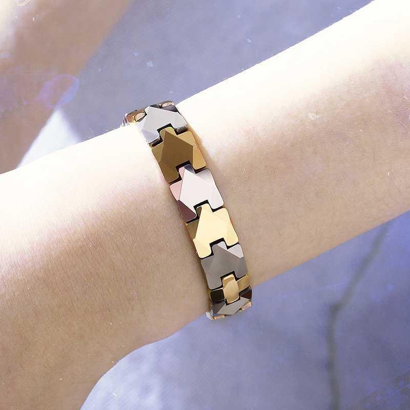 

Hot Slimming anti-fatigue titanium steel bracelet hematite elegant bracelet magnetic therapy magnetic beads men and women gift1