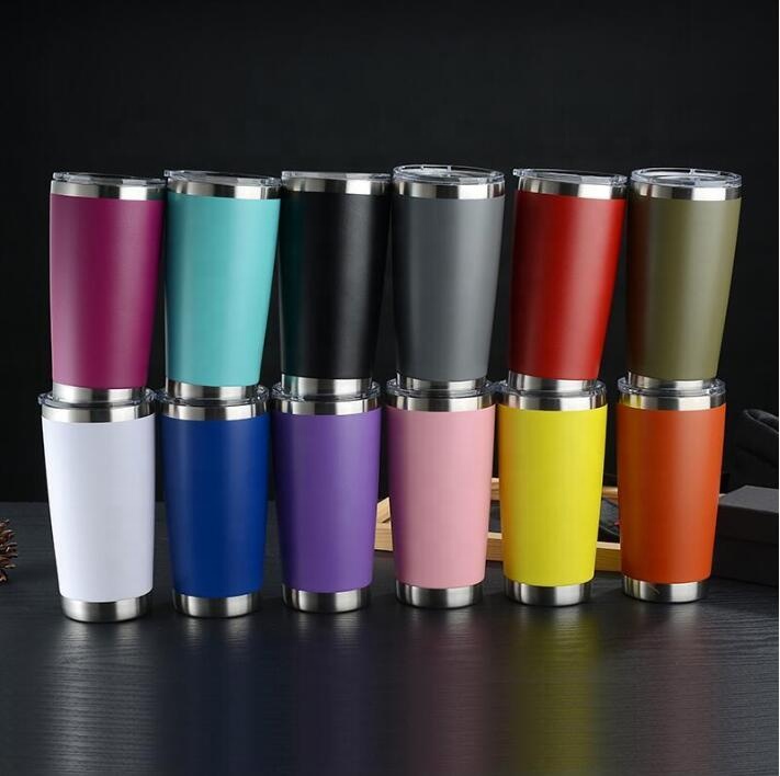 

20oz Tumbler Stainless Steel Double Wall Wine Tumblers Vacuum Insulated Cup Beer Coffee Mug With Seal Lid, As the picture