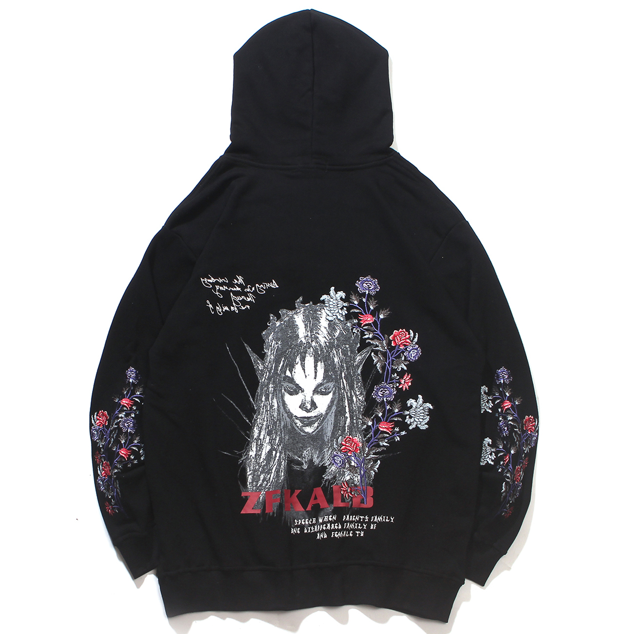 

2021 New Autumn Cotton Pullover Embroidery Flower Freaky Harajuku Hip Hop Streetwear Hoodie Men Loose Hooded Sweatshirt Black Uanc, Pink