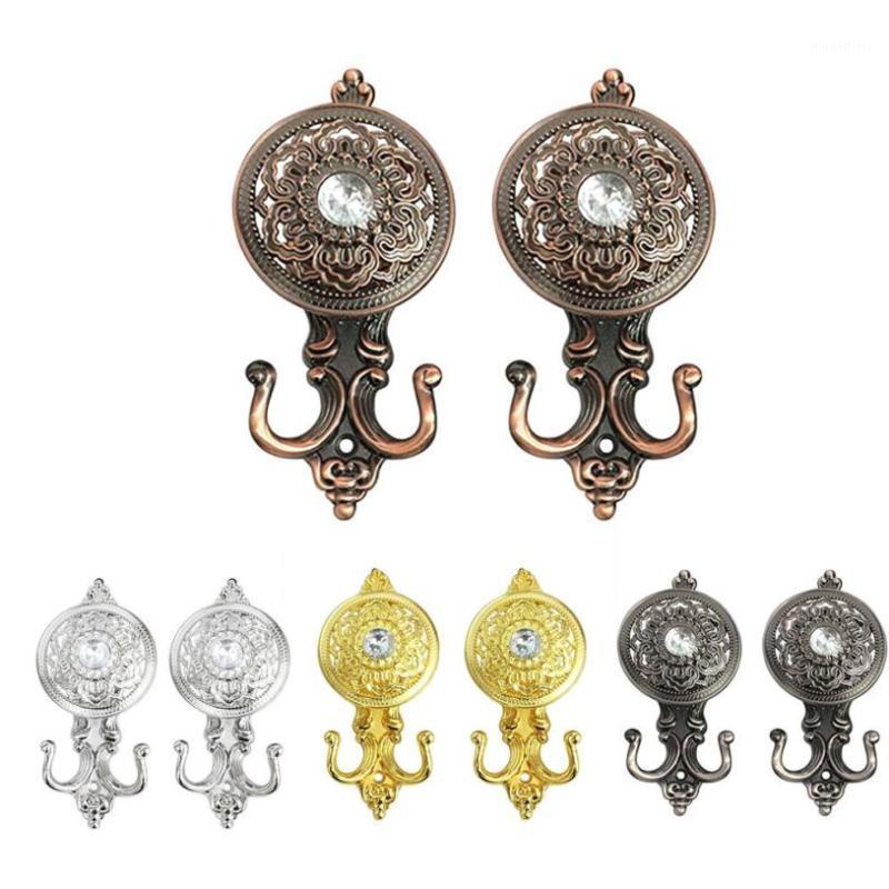 

Decorative curtain tiebacks 2Pcs copper crystal curtain back wall hook tassel decoration hook with screws 2sw06281