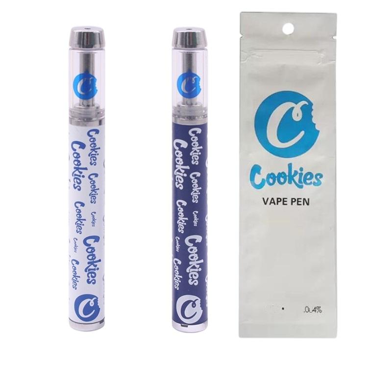 

Empty Cookies Disposable Vape Pen Starter Kits Rechargeable E Cigarettes Vapes Carts 0.8ml Glass Vaporizer Pens 420mah Battery Screw Round Tips, White