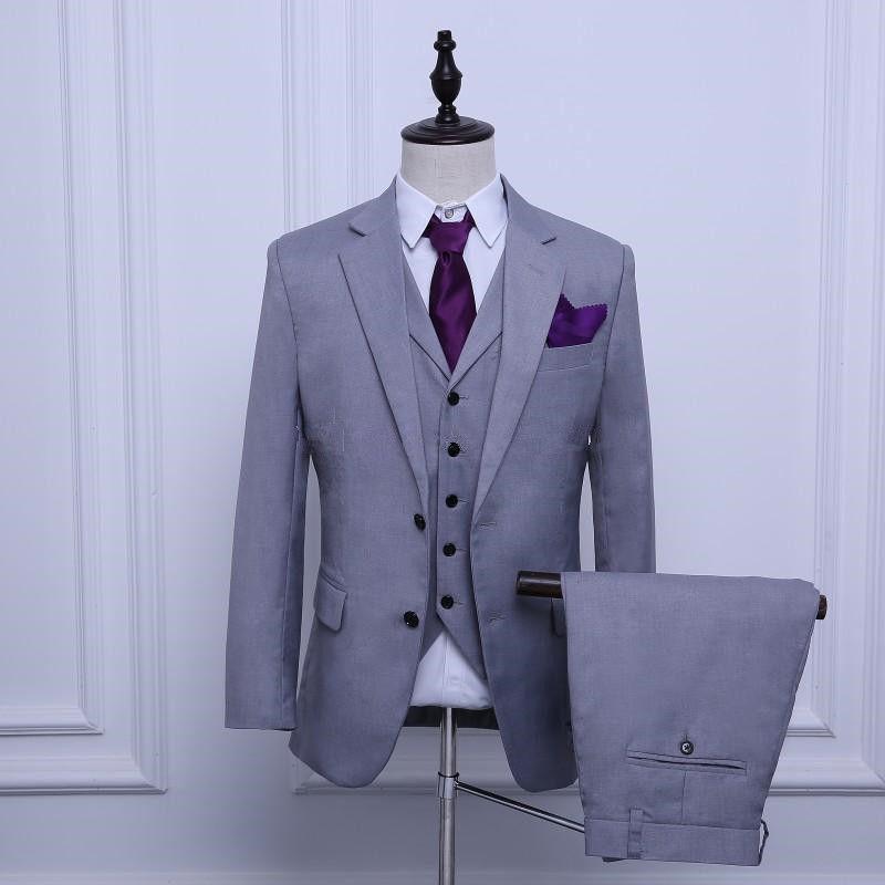 

Formal Slim Fit Men's Suits Gray Groom Tuxedos Wedding Party Business Prom Custom Made Suits A0147, Beige