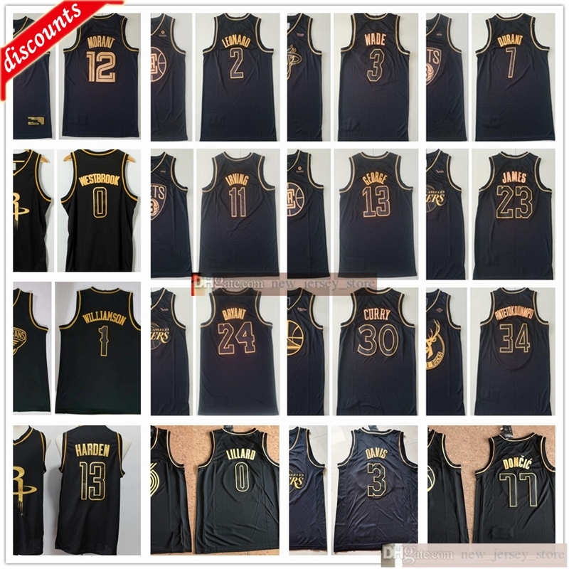 

Cheap Black Golden Basketball Jerseys 23 Michael Giannis 34 Antetokounmpo Kevin 7 Durant Stephen 30 Curry Dwyane 3 Wade Irving George, As picture