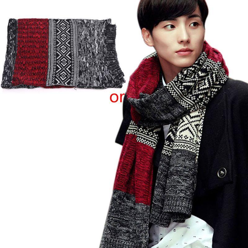 

Winter Men's Shawl Fashion Casual Wrap Muffler Scarf Assorted Color Scarves Warm 23GE