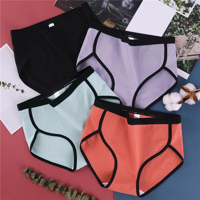 

XL Women's Cotton Panties Sexy Lingerie Underwear Female Casual Solid Girls Briefs Ladies Intimate Underpants Panty For Women, Black