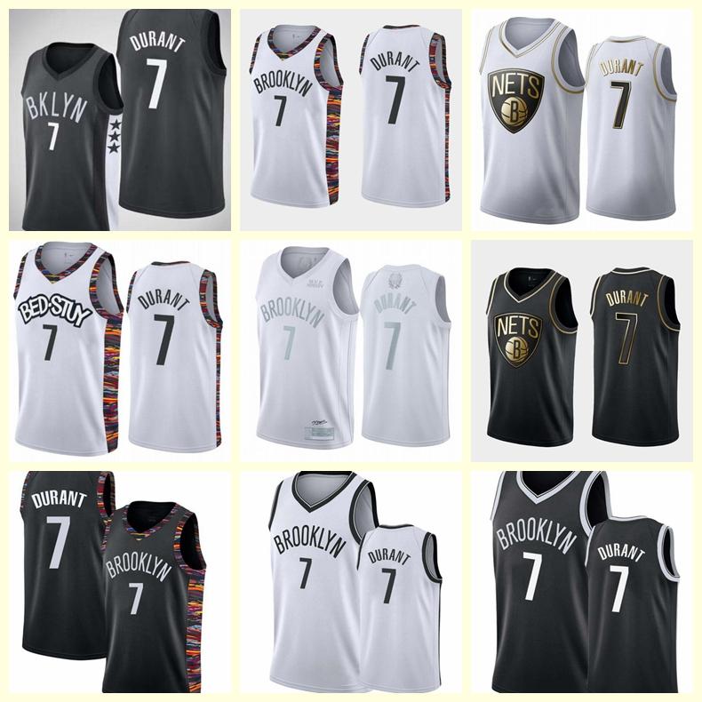 

basketball jersey Men Brooklyn Nets Kevin Durant on the court ;The swing sews a jerseys, Black;red
