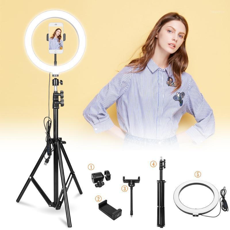

Photo Studio 10" Ring Lamp 3500-6500K Selfie Ring Light Dimmable Photographic Lighting Tripod Stand For Live YouTube Fill Light1