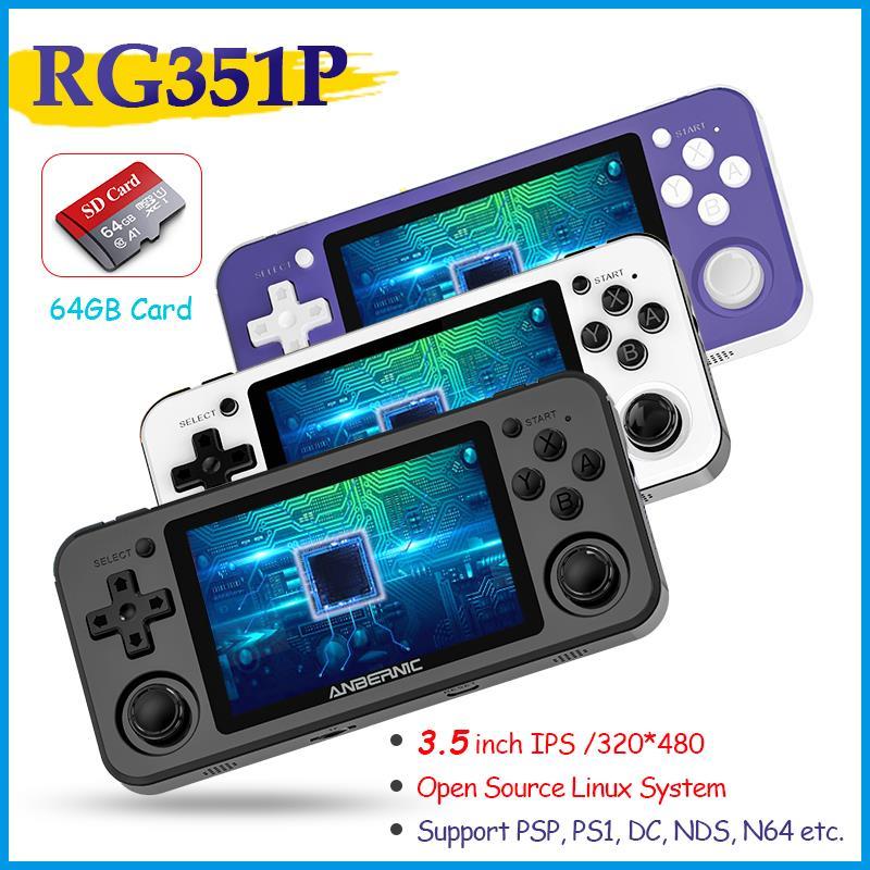 

RG351P Open Linux System for PS1 Games 3.5-inch IPS Screen Handheld Retro Game Consoles 2500+ Games
