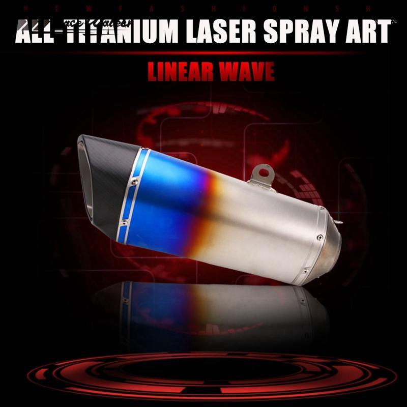 

51mm Universal Motorcycle Exhaust Pipe Titanium Carbon Fiber End Cap Rhomboidal Slip-On Exhaust Muffler System Modification1