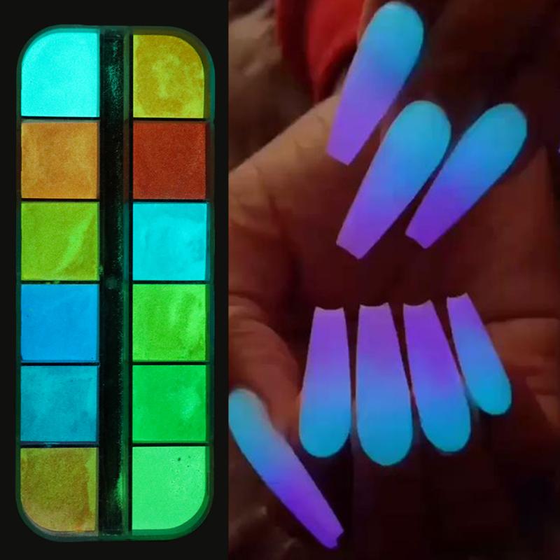 

Fluorescent Nail Glitter Powder Luminous Nail Pigment Shinny Dust Manicure Decoration Art Dust Pigment Paillettes GLYS-1