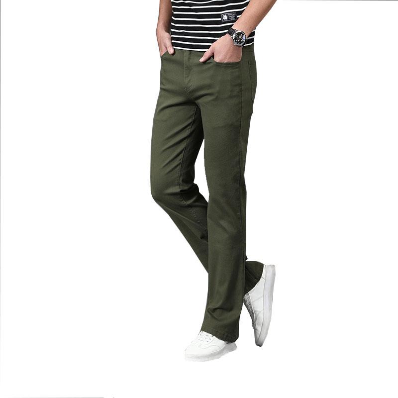 

Men's Micro-Flare Denim Pants Korean Casual Flared Jeans Men's Denim Straight White Jeans, Brown