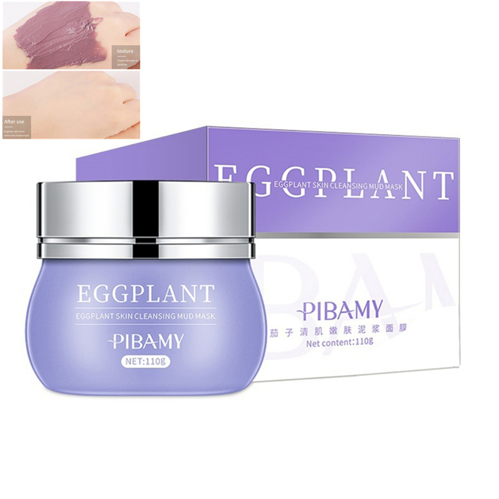 

PIBAMY Eggplant Cleansing Mud Mask Smearing Blackheads Shrink Pores Oil Control Moisturizing Cleansing Mud TSLM2