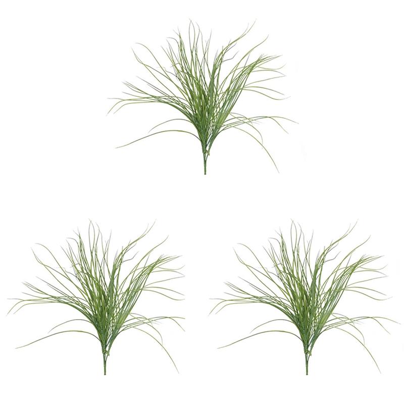 

3PCS Simulation Plant Spring Grass Leek Leaf Plant Wall Bunch Project Arrangement Flower Arrangement Leaf Material, Green