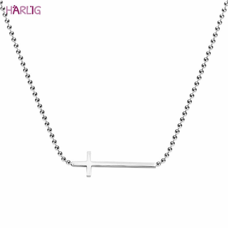 

Pendant Necklaces Harlig Sterling Silver S925 Color Cross Necklace For Women Allergy Free Fashion Jewelry Trendy Style