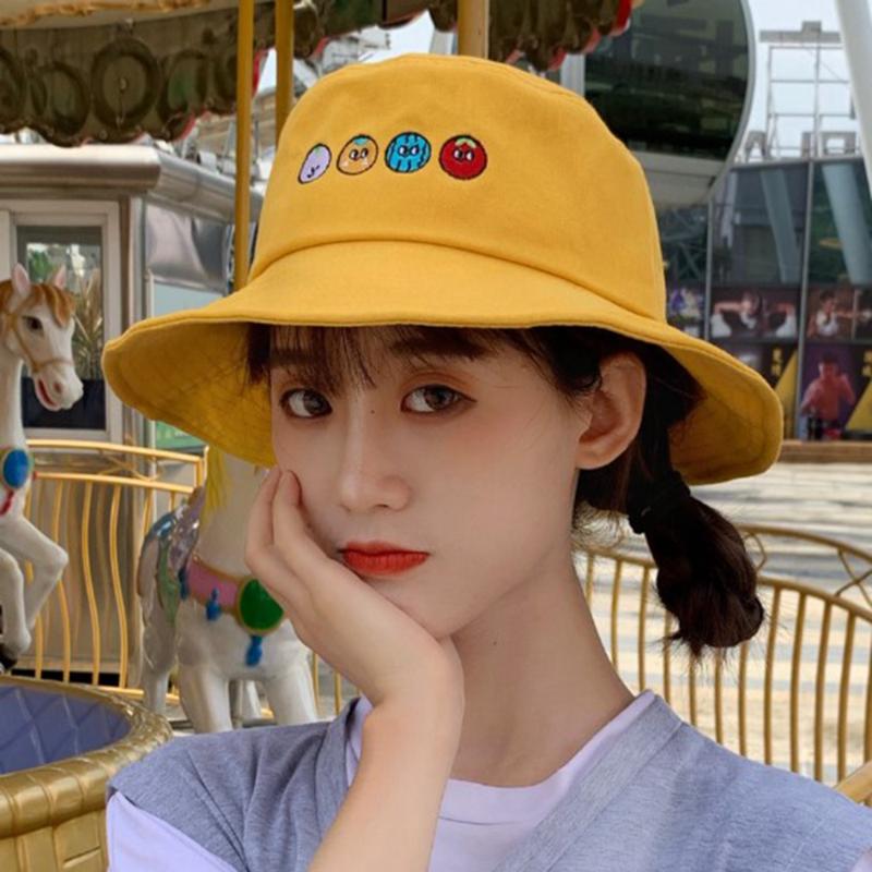 

Wild Hat Hat Outdoor Polyester Cotton Korean Fisherman Summer Japanese Net Red Shade Sunscreen Sweet Cute Soft Sister, Black