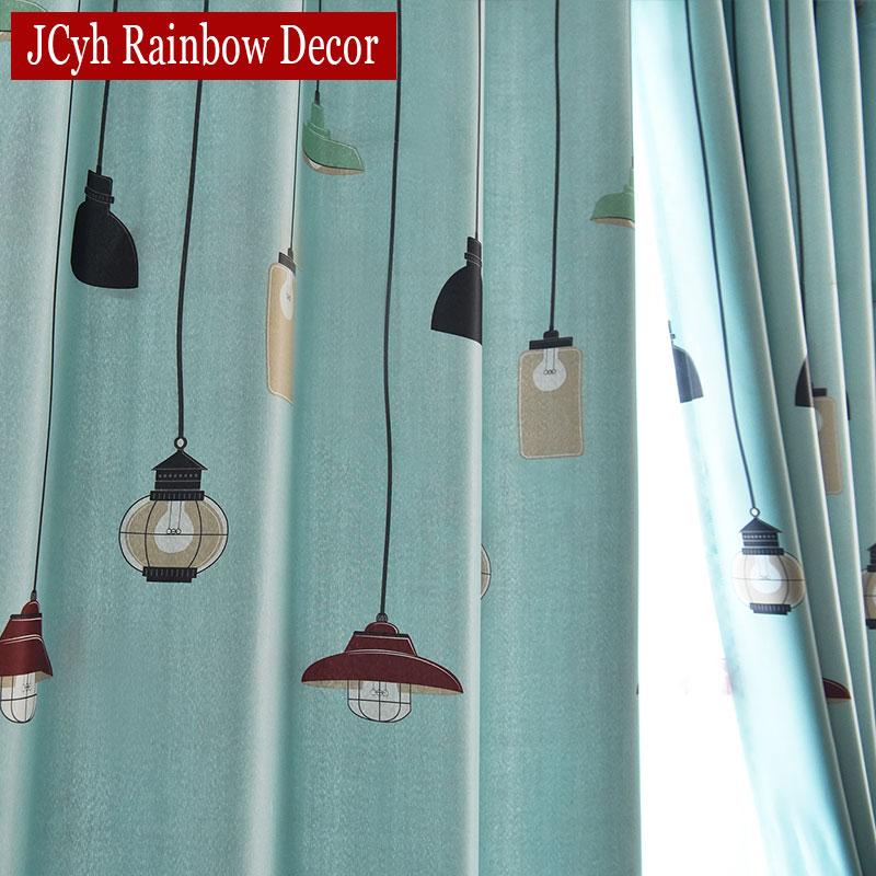 

Modern Lamp Window Blackout Curtain For Living Room Blue Bedroom Curtains For Kids Children Curtains Tende Rideau Enfant Cortina, Gray tulle