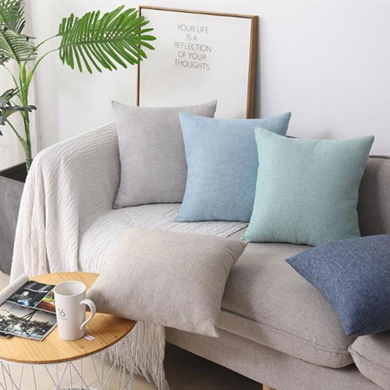 

Solid color sofa cushion cover cotton linen throw pillow case decorative pillow cover 30x50/40x40/45x45/50x50cm Home Decor, Beige