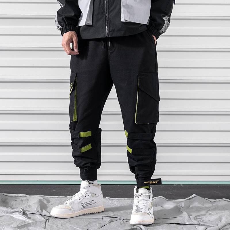

2021 New Streetwear Joggers Men Army Harem Pants Multi-pocket Hip Hop Mens Sweatpants Jogger Pants Men -XXXL1, Black