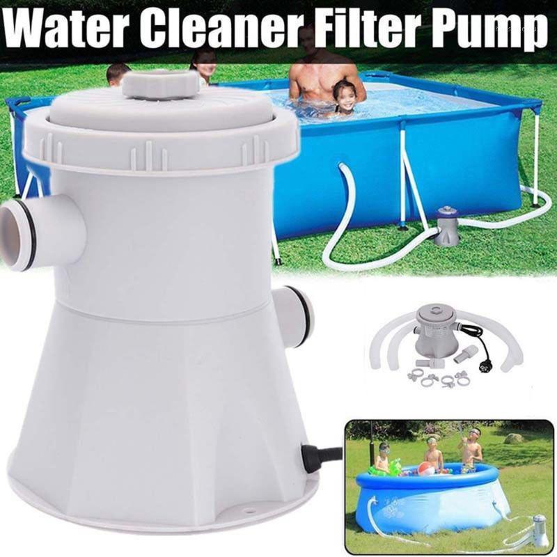 

EU plug 220V Electric Swimming Pool Filter Pump Swimming Pool Pump and Filter Kit Paddling Water (Grey)1