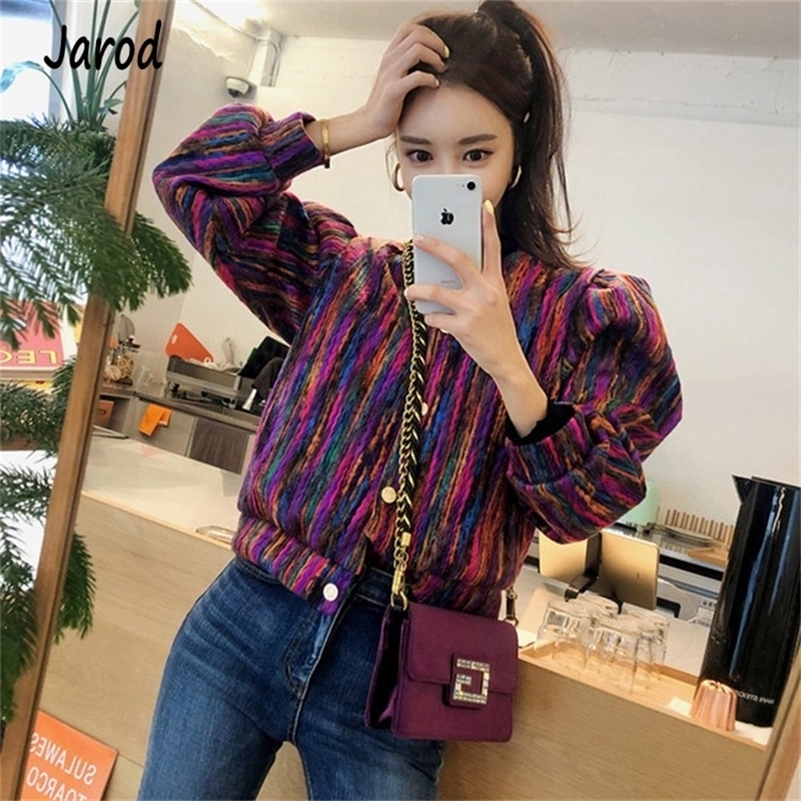 

Runway Designer Chromatic Cashmere Women Jacket Coat Spring Single Breasted Long Sleeve Casual Slim Outerwear 201112, Picture color
