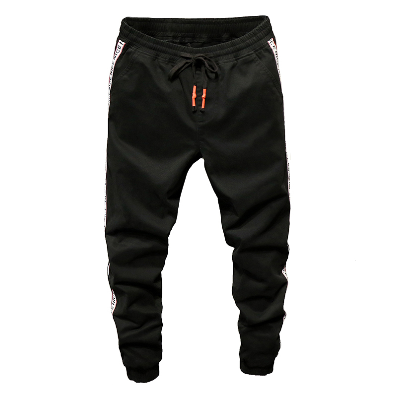 

2021 New Chinese Size M-7xl (32-48) Thin Male Splice Pants Stretched Black Spring Blue Ribbon UEMM