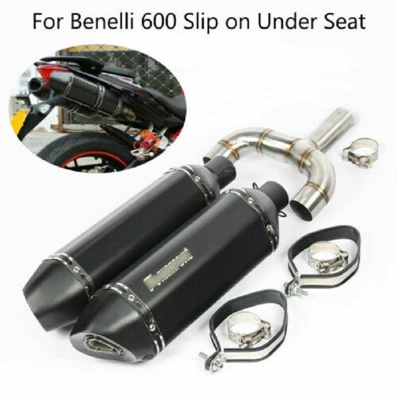

51mm Slip on Motorcycle Exhaust System Tip Muffler Middle Connect Link Pipe Whole Set For Benelli BN BJ TNT 6001